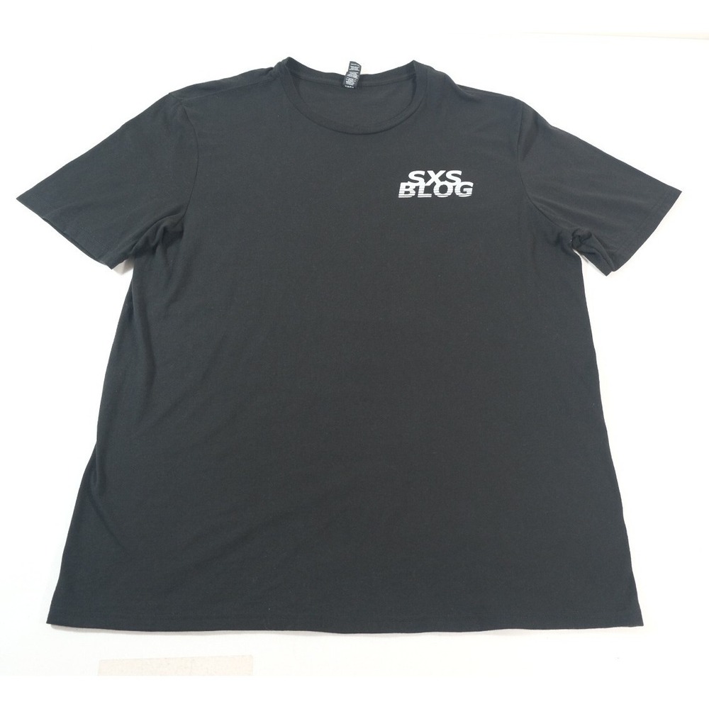 District T-Shirt Mens 2XL Black SXS Blog Rich Rules Graphic Short Sleeve Tee
